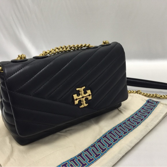 Tory Burch Handbags - Women’s Kira Chevron Chain Shoulder Bag Black